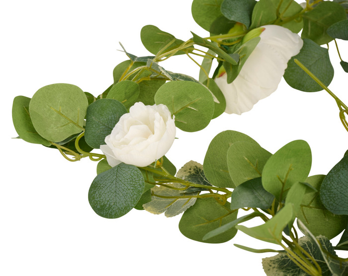 Kunstig blomsterranke hvit 210 cm